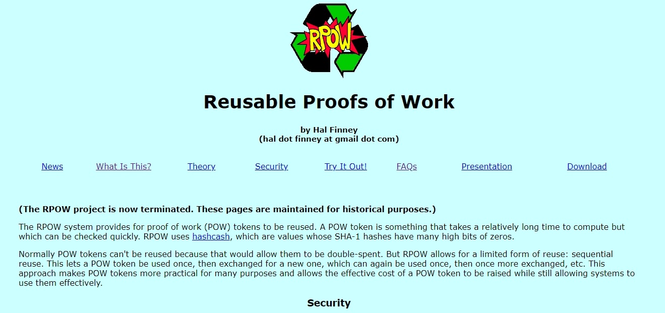 Remembering Hal Finney's Vision: The 20th Anniversary of Reusable Proofs of Work 2