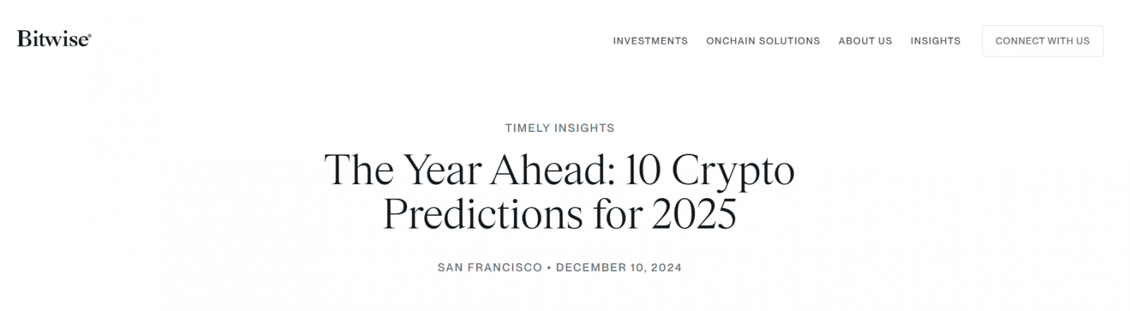 Bitcoin Breaks $100K Again: Bitwise’s Top 10 Predictions for Crypto in 2025 5