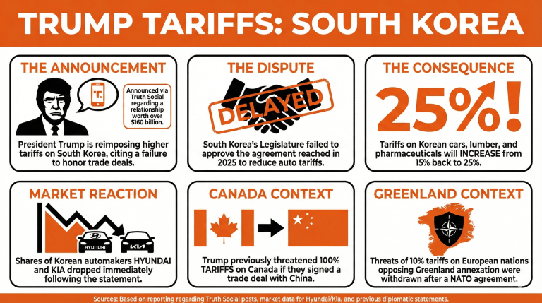 Tariff King Strikes Again: Trump Raises Tariffs on South Korean Imports to 25% 2