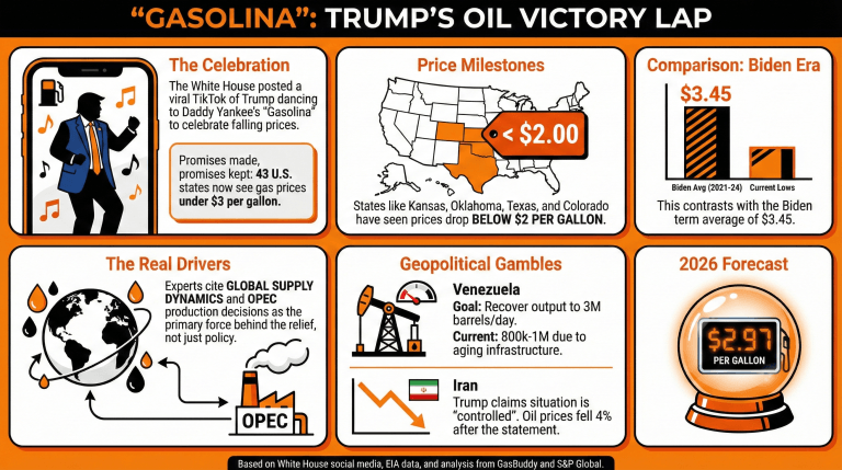 White House's Oil Gambit Pays Dividends: Trump's 'Gasolina' Viral Video Celebrates Low Gas Prices 2