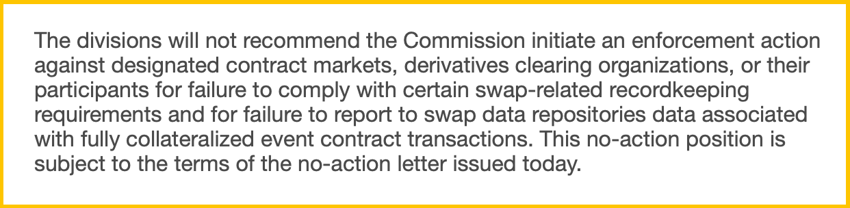 CFTC Eliminates Swap Reporting Obligations for Prediction Market Operators Nationwide 2