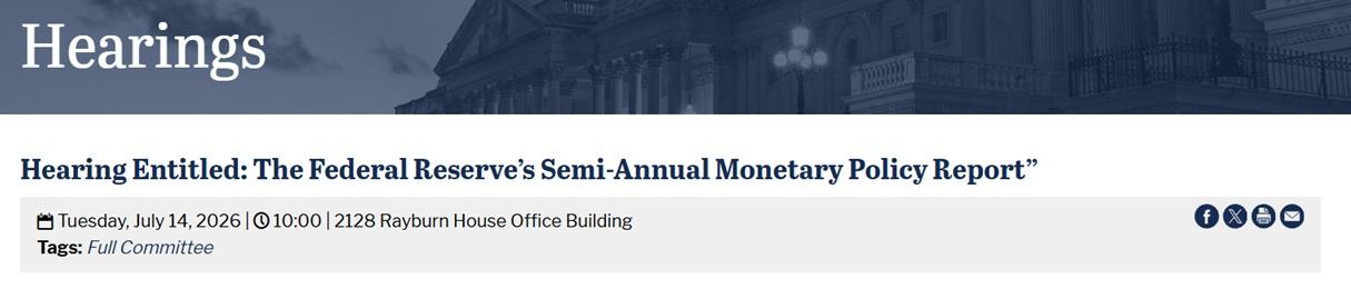 Fed Chair Kevin Warsh to Face Congress July 14 in First Testimony as Inflation Fight Heats Up 2