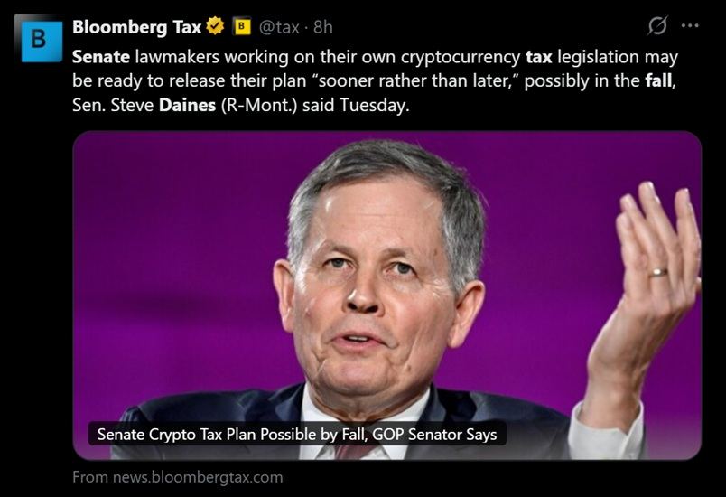 Senate Could Unveil Crypto Tax Bill by Fall 2026 as CLARITY Act Push Continues, GOP Senator Daines Says 2