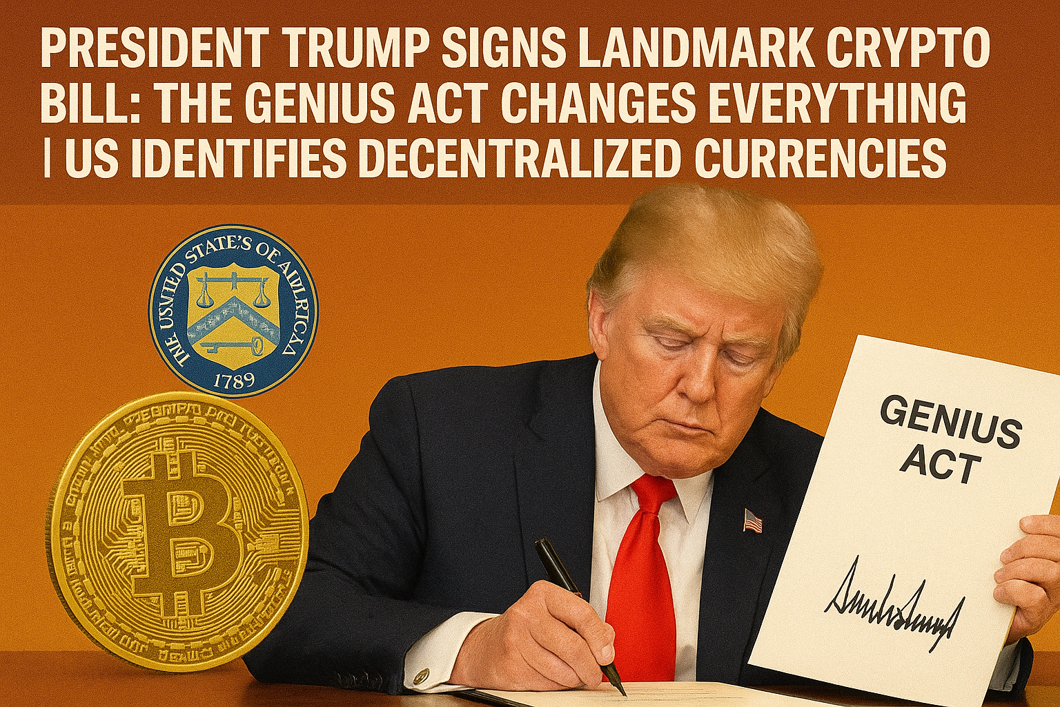 President Trump Signs Landmark Crypto Bill: The GENIUS Act Changes Everything | US Identifies Decentralized Currencies 1