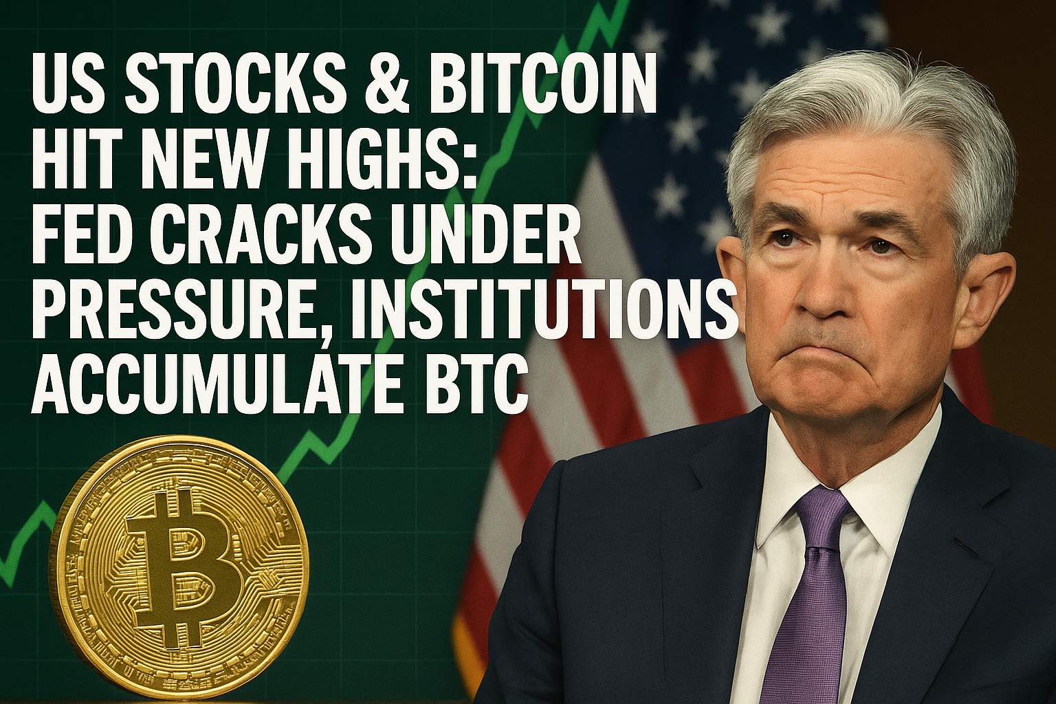 US Stocks & Bitcoin Hit New Highs: Fed Cracks Under Pressure, Institutions Accumulate BTC 1